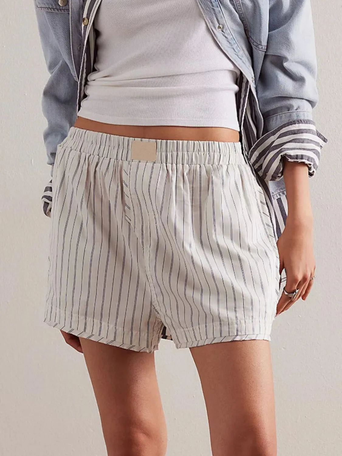 Striped Elastic Waist Shorts-Krush Kandy, Women's Online Fashion Boutique Located in Phoenix, Arizona (Scottsdale Area)