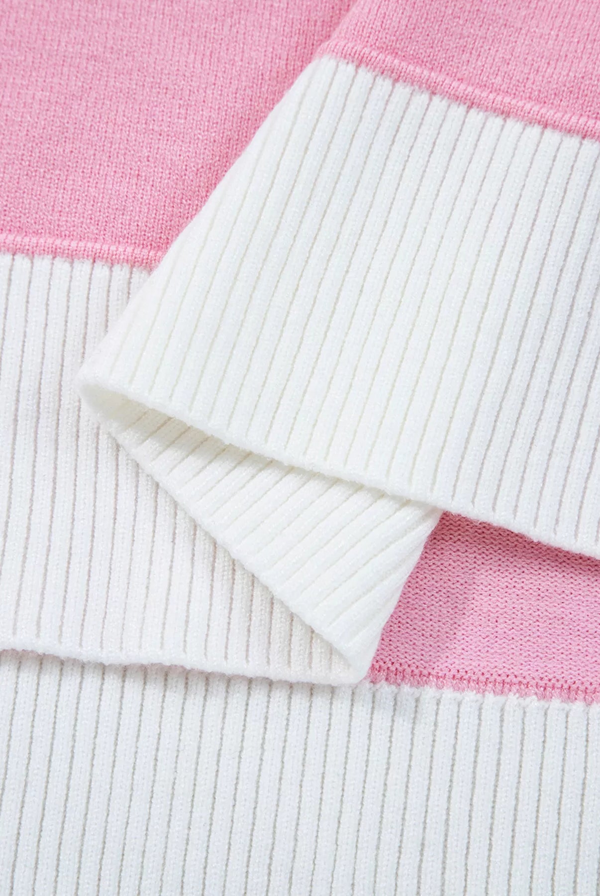 Contrasting Polo Collar Color Block Knit Drop Shoulder Sweater-Sweater-Krush Kandy, Women's Online Fashion Boutique Located in Phoenix, Arizona (Scottsdale Area)