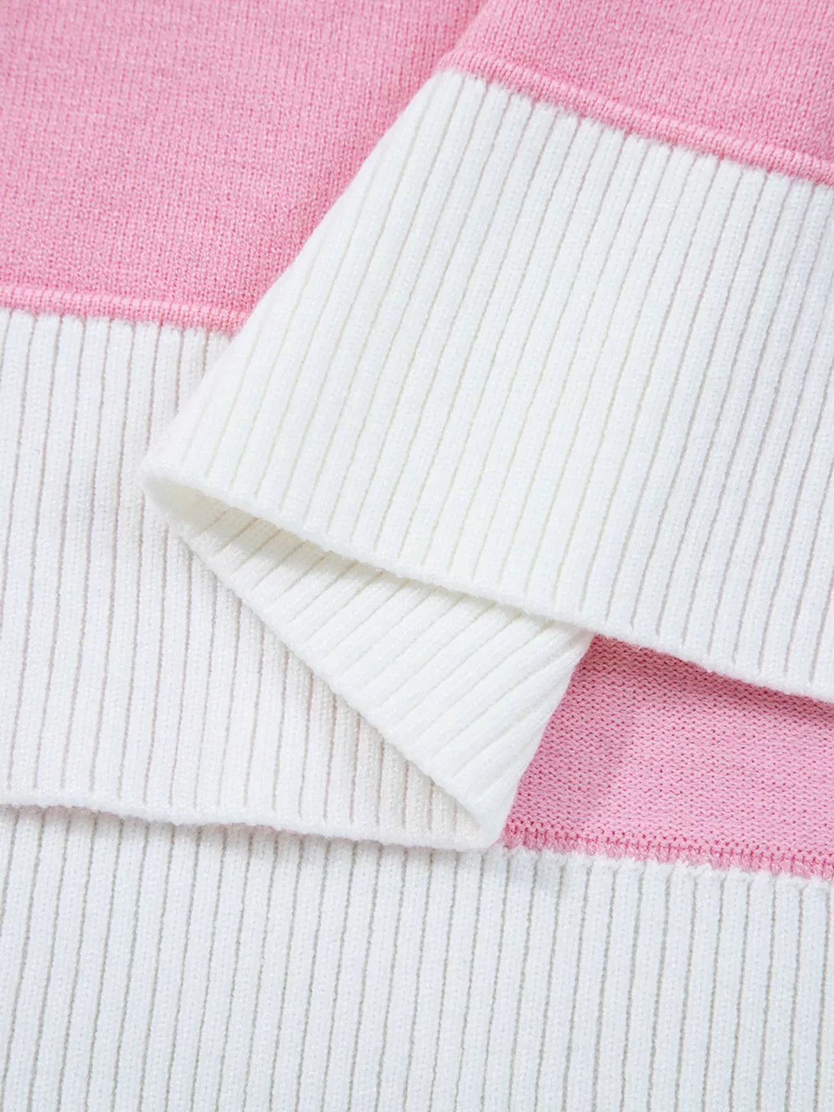 Contrasting Polo Collar Color Block Knit Drop Shoulder Sweater-Sweater-Krush Kandy, Women's Online Fashion Boutique Located in Phoenix, Arizona (Scottsdale Area)