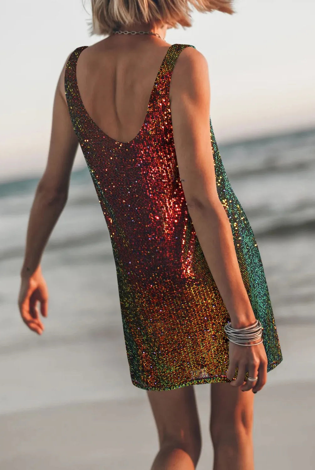 Sequin Scoop Neck Mini Dress-Dresses-Krush Kandy, Women's Online Fashion Boutique Located in Phoenix, Arizona (Scottsdale Area)