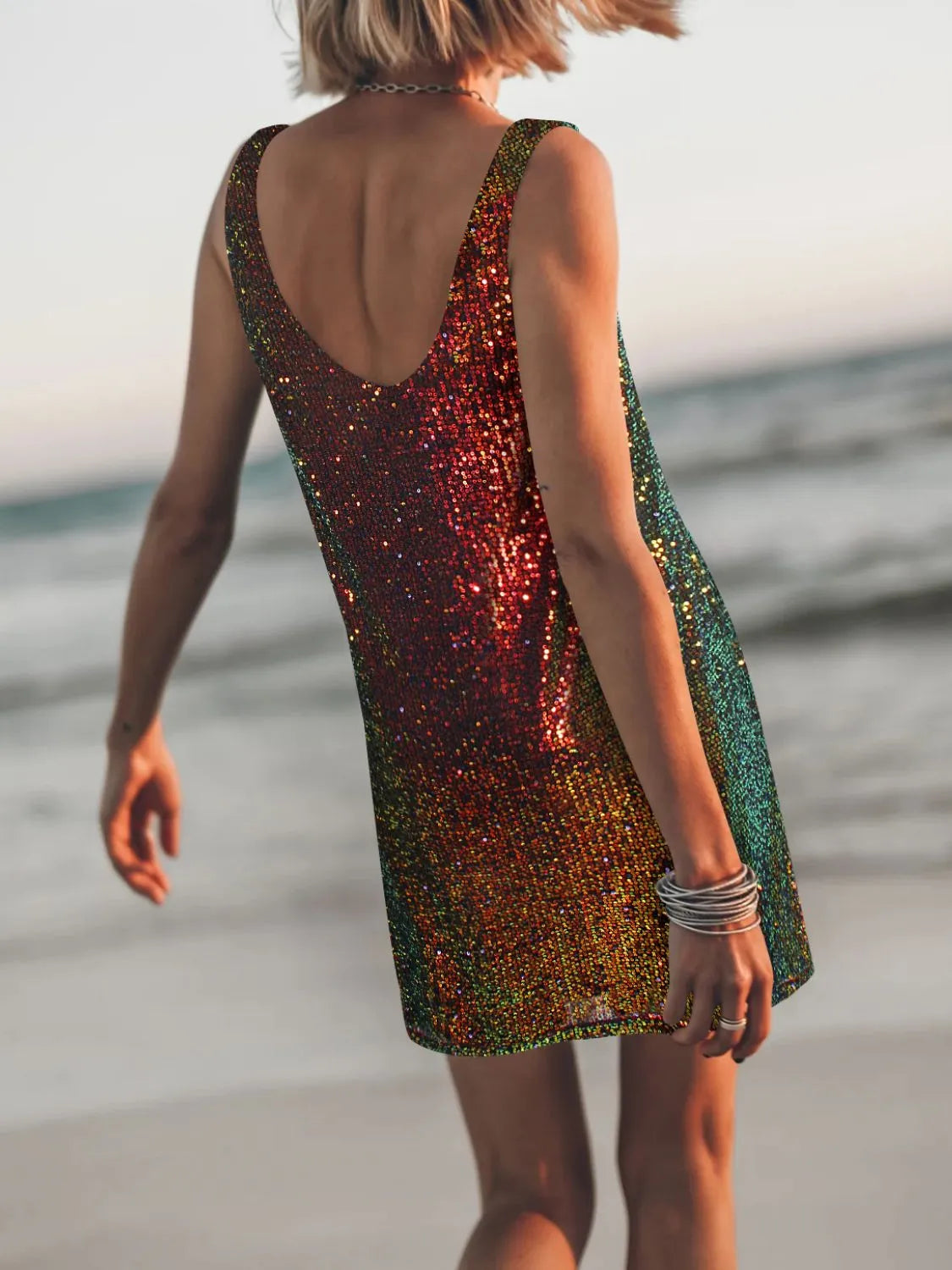 Sequin Scoop Neck Mini Dress-Dresses-Krush Kandy, Women's Online Fashion Boutique Located in Phoenix, Arizona (Scottsdale Area)