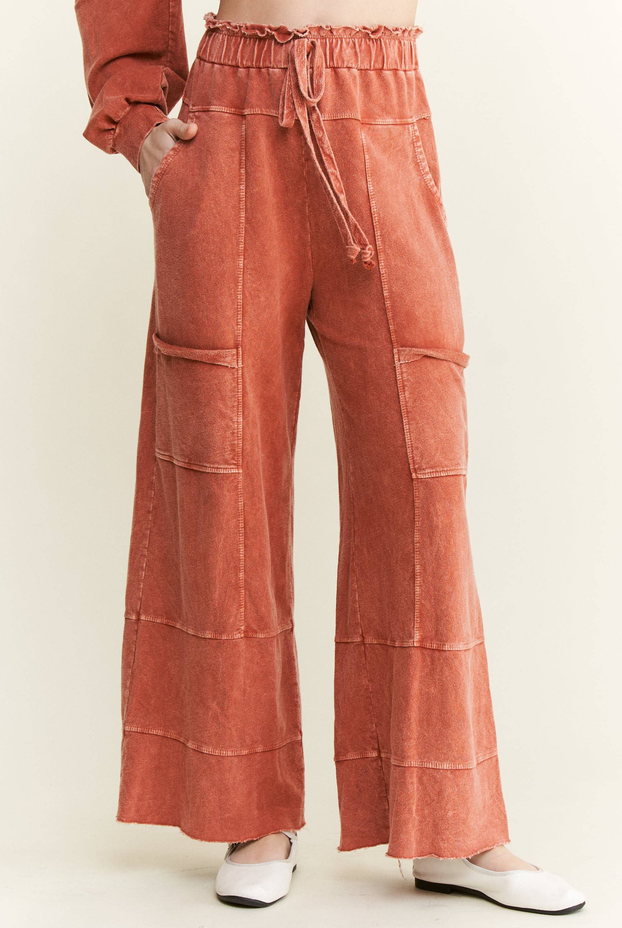 BEST Mineral Wash Wide Leg Cropped Pants-Pants-Krush Kandy, Women's Online Fashion Boutique Located in Phoenix, Arizona (Scottsdale Area)