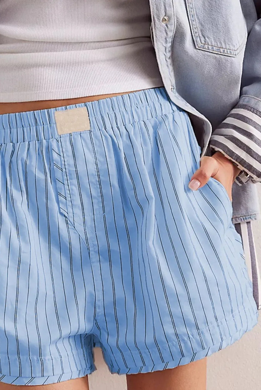 Striped Elastic Waist Shorts-Krush Kandy, Women's Online Fashion Boutique Located in Phoenix, Arizona (Scottsdale Area)