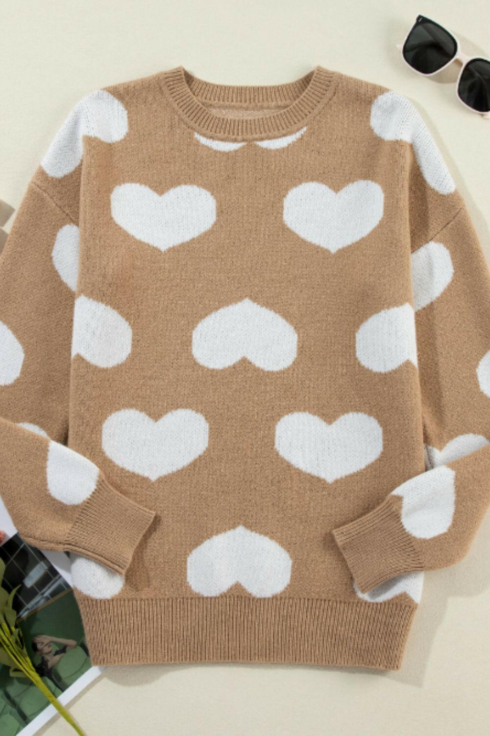 Warmhearted Knit Heart Sweater-Krush Kandy, Women's Online Fashion Boutique Located in Phoenix, Arizona (Scottsdale Area)