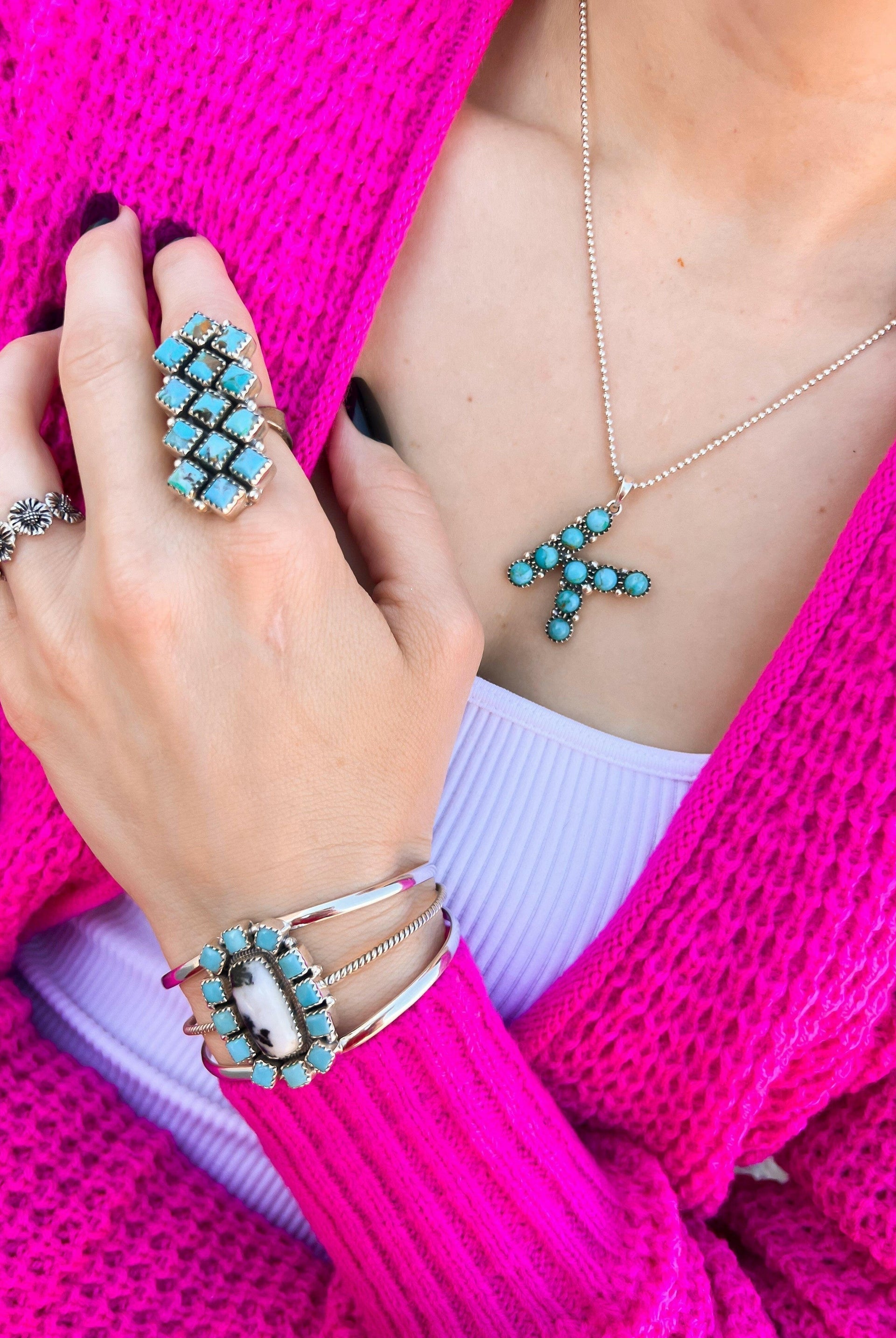 Sign Here Initial Stone Pendant More Stones Part 2 | Pre-Order-Chain Necklaces-Krush Kandy, Women's Online Fashion Boutique Located in Phoenix, Arizona (Scottsdale Area)