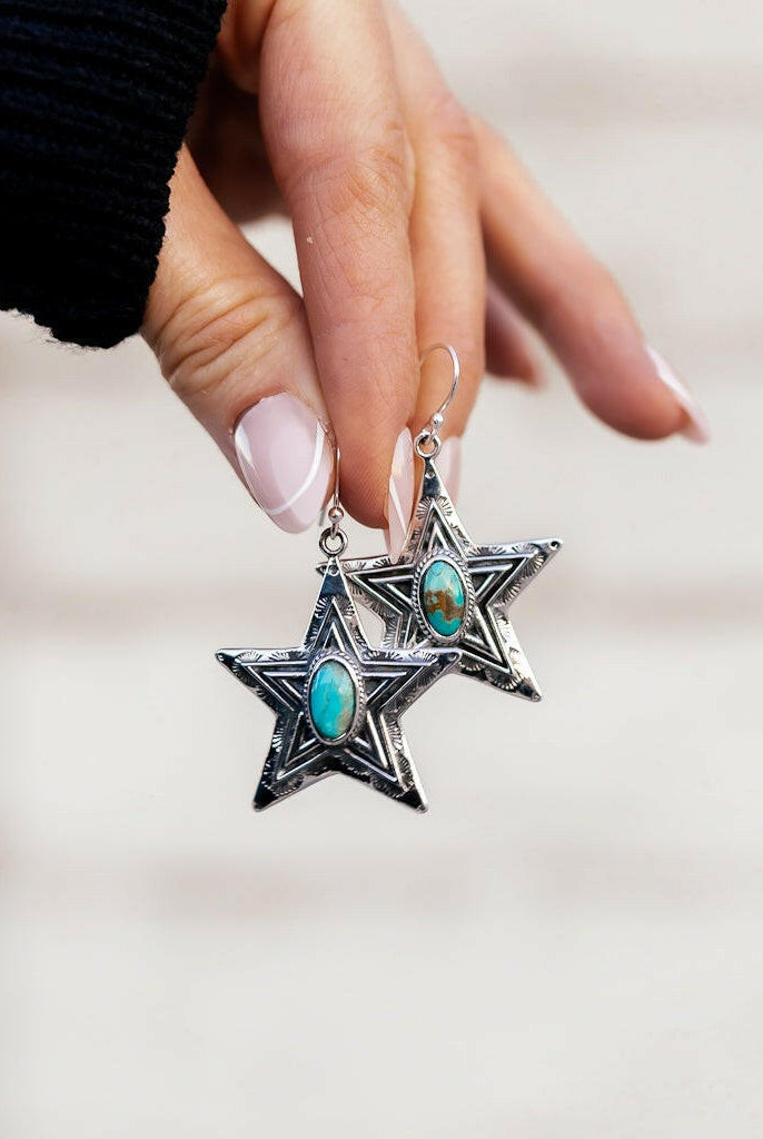 Howdy Cowboy Star Single Stone Earrings-Drop Earrings-Krush Kandy, Women's Online Fashion Boutique Located in Phoenix, Arizona (Scottsdale Area)