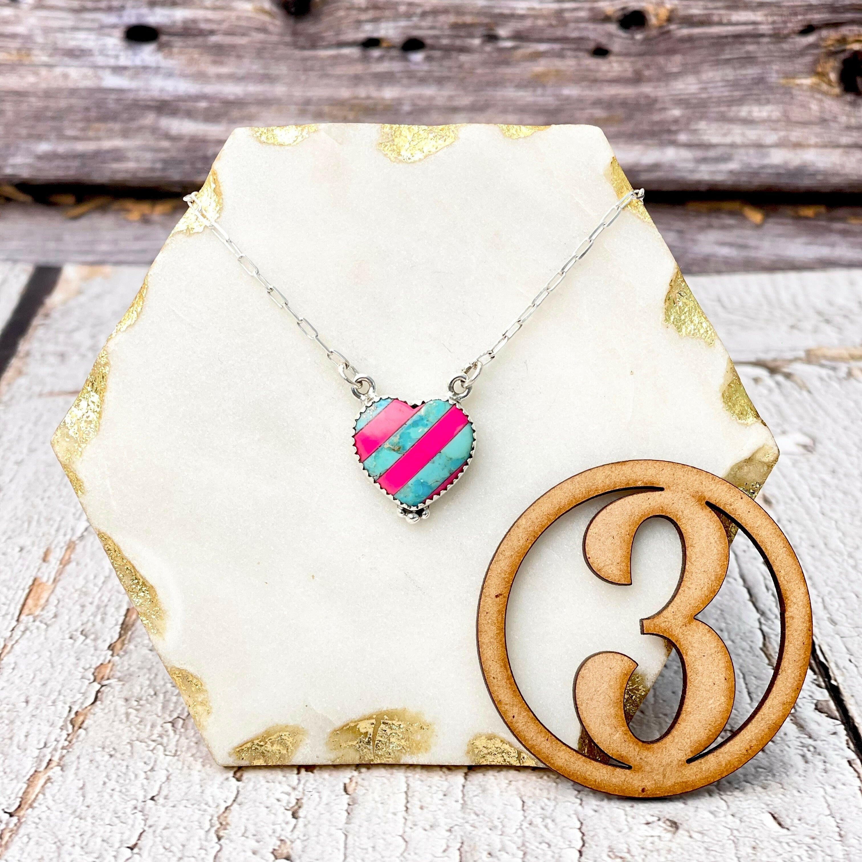 Kandy Hearts Stripe & Checkered Necklaces-Necklaces-Krush Kandy, Women's Online Fashion Boutique Located in Phoenix, Arizona (Scottsdale Area)