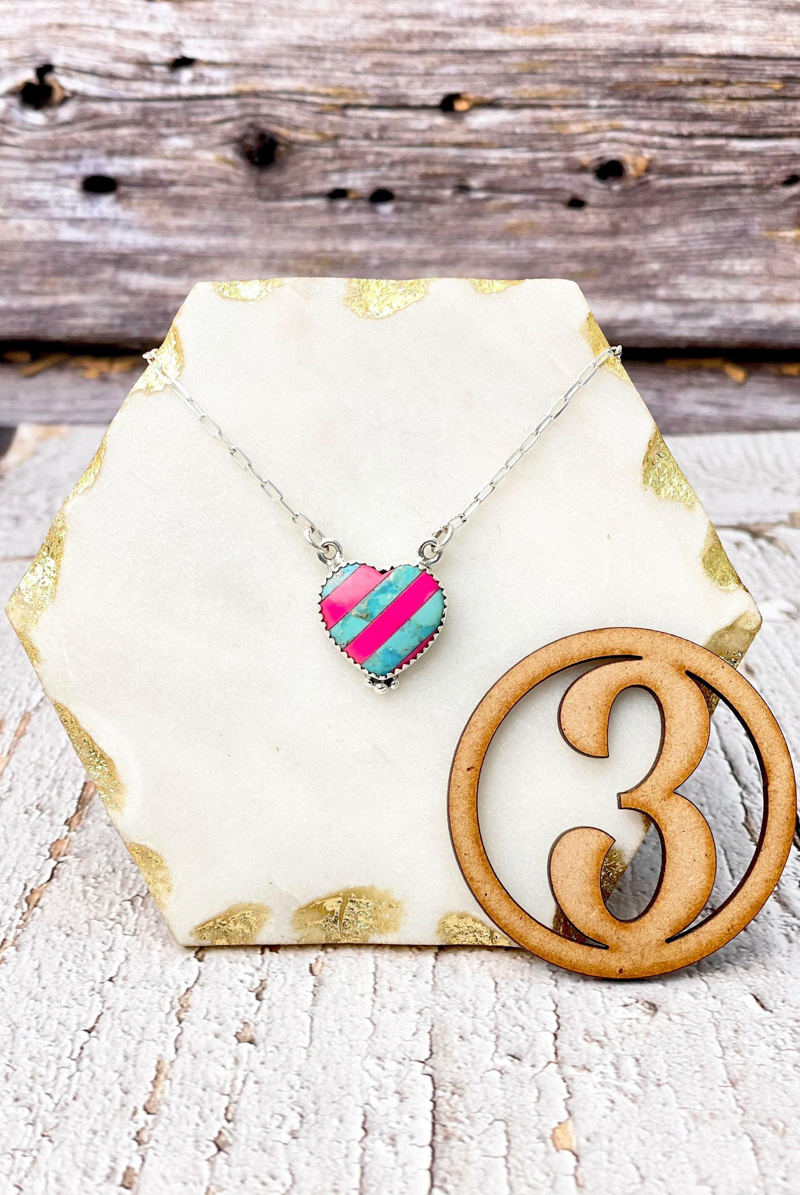 Kandy Hearts Stripe & Checkered Necklaces-Necklaces-Krush Kandy, Women's Online Fashion Boutique Located in Phoenix, Arizona (Scottsdale Area)