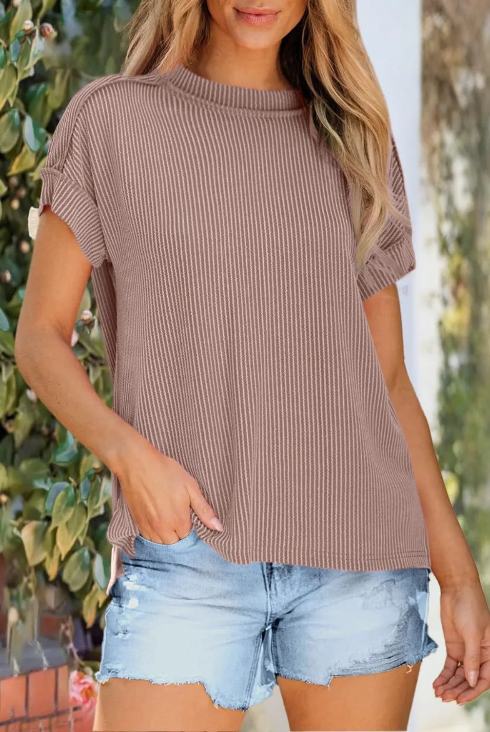 Round Neck Short Sleeve T-Shirt-Krush Kandy, Women's Online Fashion Boutique Located in Phoenix, Arizona (Scottsdale Area)