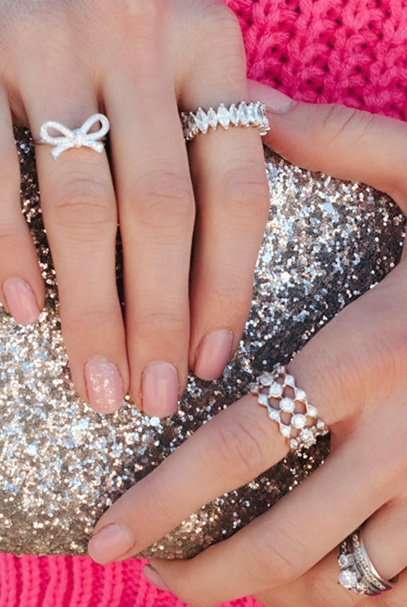 DOORBUSTER: Krush EXCLUSIVE: Crystal Pave Bow Ring-Dainty Rings-Krush Kandy, Women's Online Fashion Boutique Located in Phoenix, Arizona (Scottsdale Area)