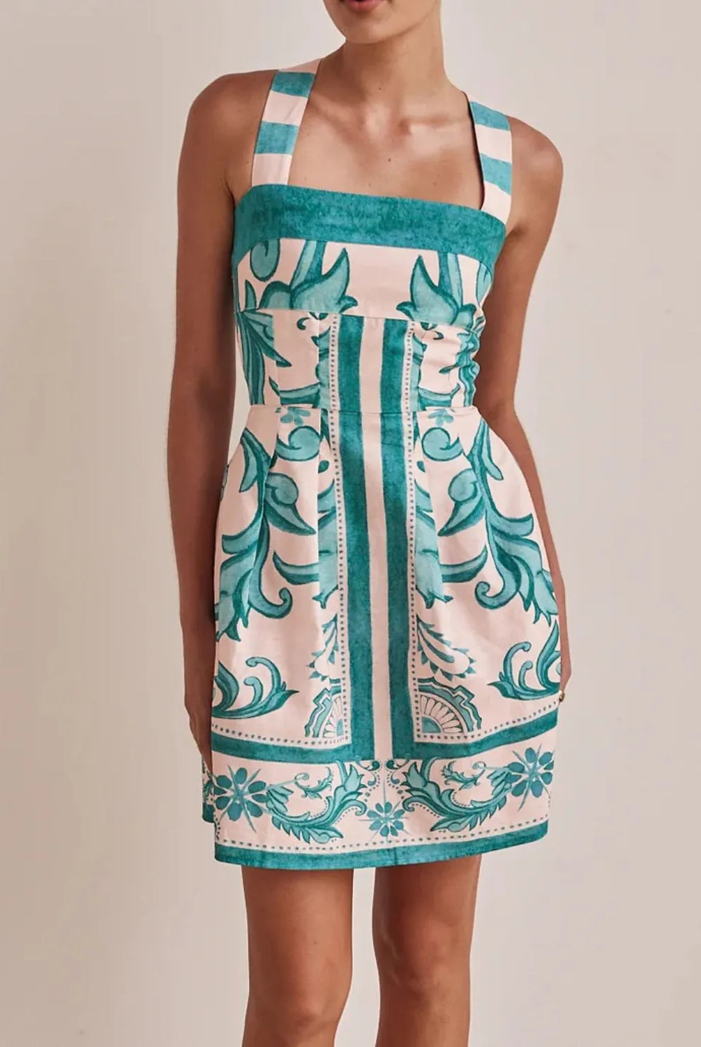 Printed Square Neck Midi Dress-Dresses-Krush Kandy, Women's Online Fashion Boutique Located in Phoenix, Arizona (Scottsdale Area)