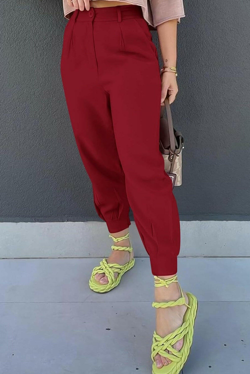 High Waist Cropped Pants-Krush Kandy, Women's Online Fashion Boutique Located in Phoenix, Arizona (Scottsdale Area)