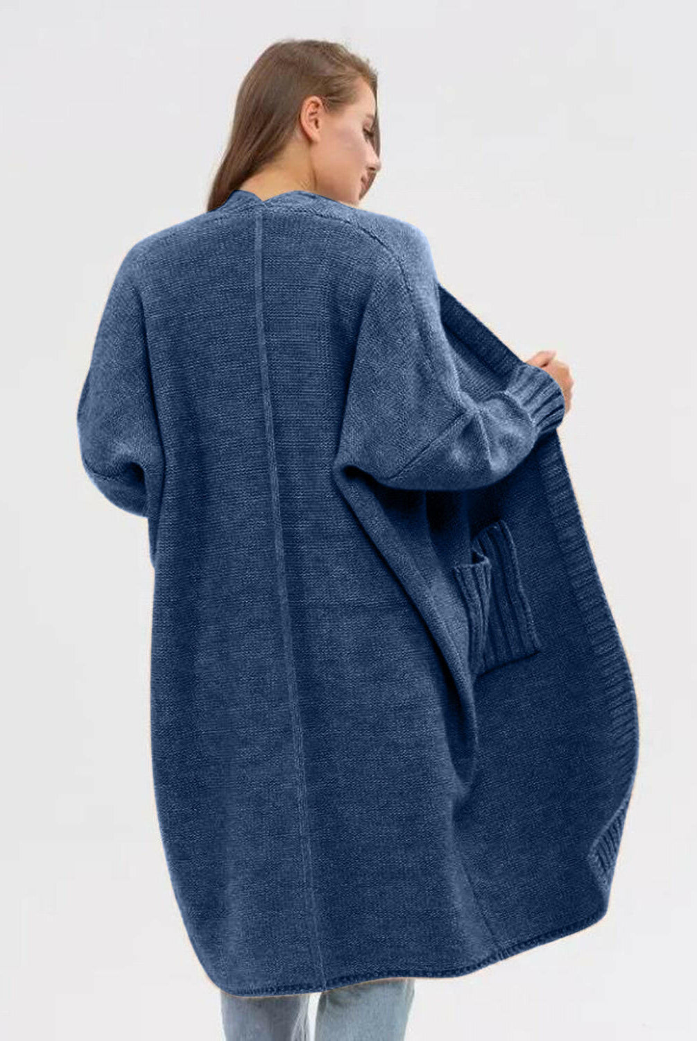 Pocketed Open Front Long Sleeve Longline Cardigan-Krush Kandy, Women's Online Fashion Boutique Located in Phoenix, Arizona (Scottsdale Area)