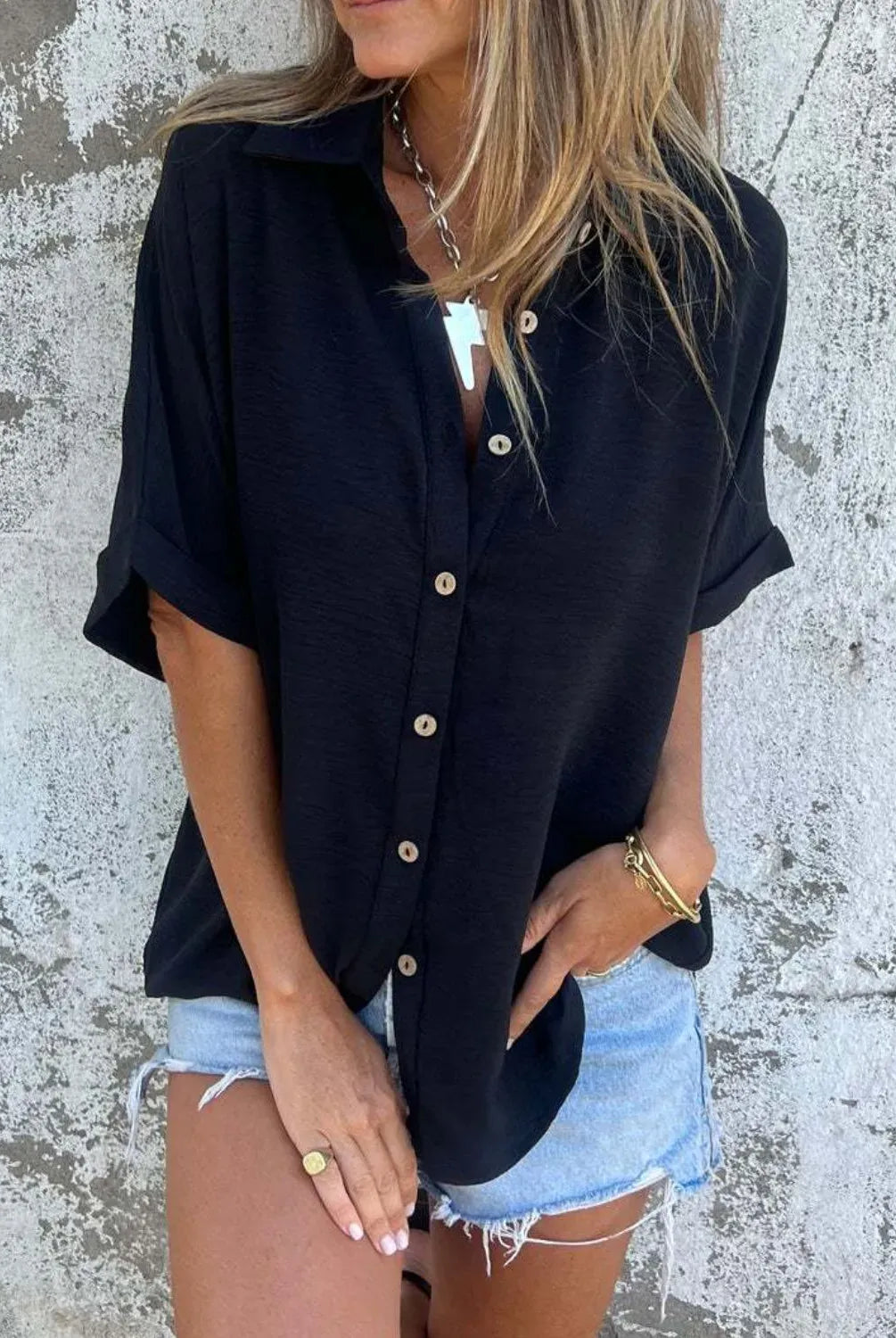 The Everyday Pop Button-Down Shirt-Krush Kandy, Women's Online Fashion Boutique Located in Phoenix, Arizona (Scottsdale Area)