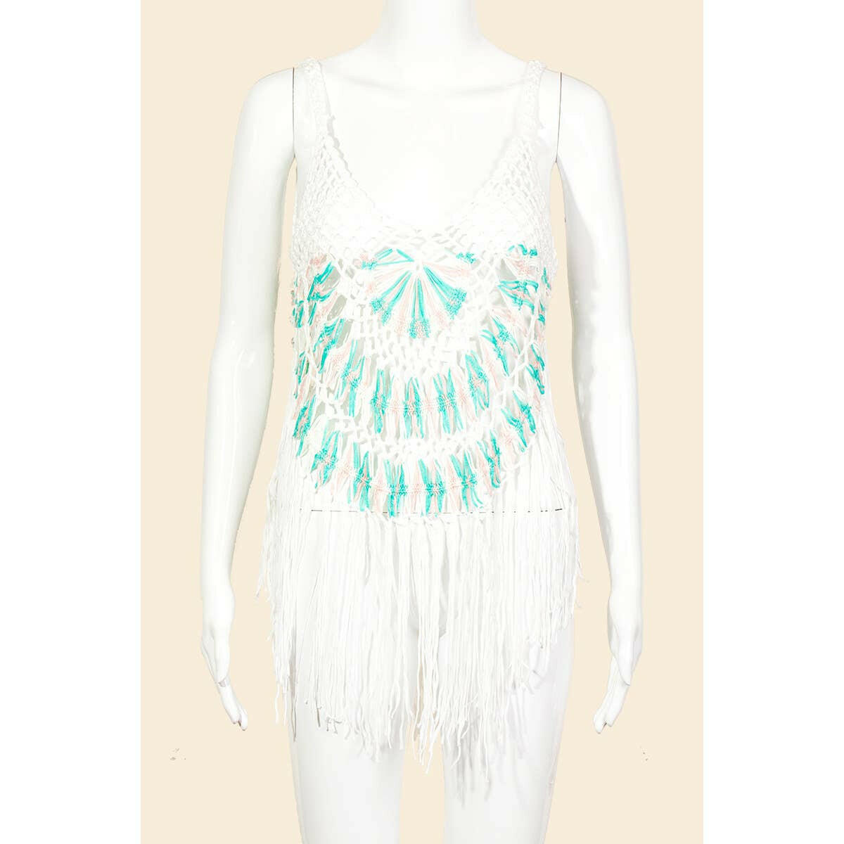 Floral Net Fringe Cover Up-Tops-Krush Kandy, Women's Online Fashion Boutique Located in Phoenix, Arizona (Scottsdale Area)