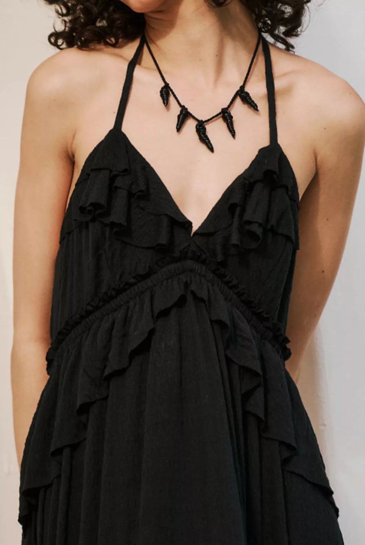 Ruffled Halter Neck Maxi Dress-Dresses-Krush Kandy, Women's Online Fashion Boutique Located in Phoenix, Arizona (Scottsdale Area)