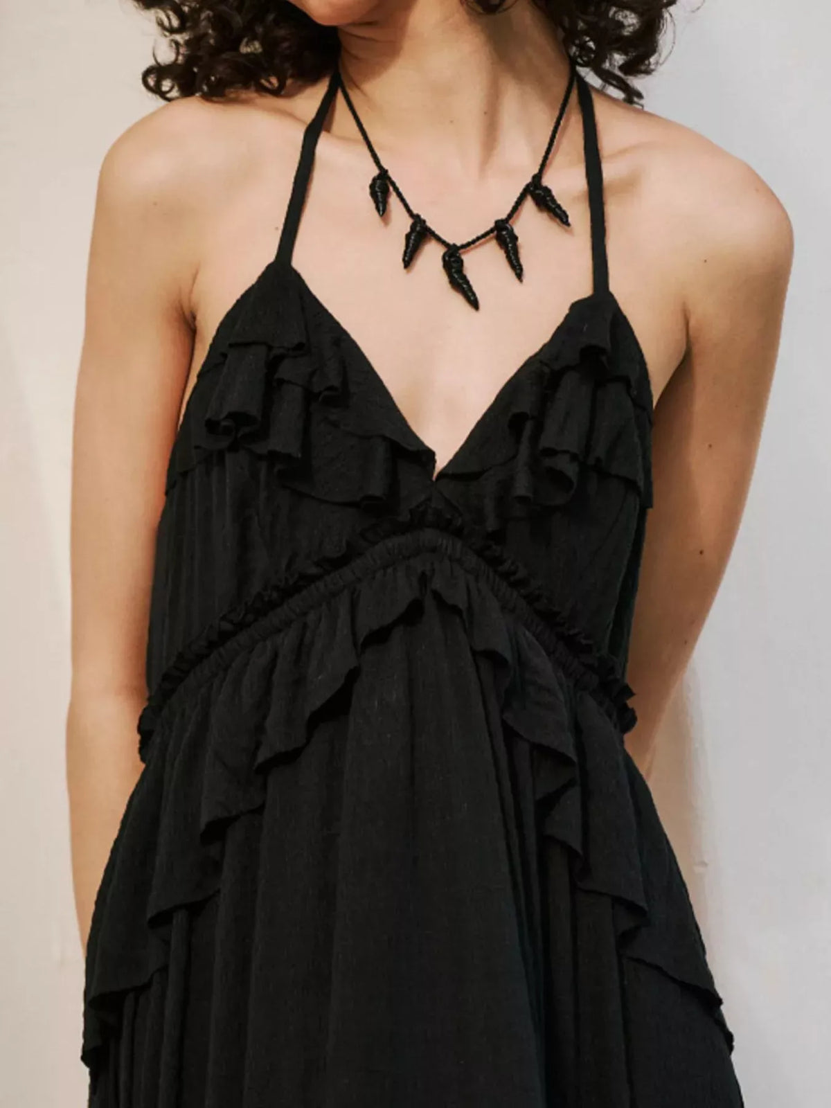 Ruffled Halter Neck Maxi Dress-Dresses-Krush Kandy, Women's Online Fashion Boutique Located in Phoenix, Arizona (Scottsdale Area)
