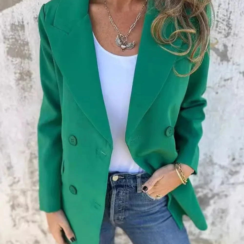 Full Size Collared Neck Long Sleeve Blazer-Blazers-Krush Kandy, Women's Online Fashion Boutique Located in Phoenix, Arizona (Scottsdale Area)