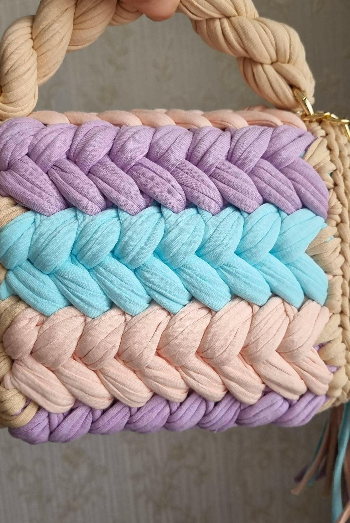 Soft Serenity Handmade Crochet Purse-handbags-Krush Kandy, Women's Online Fashion Boutique Located in Phoenix, Arizona (Scottsdale Area)