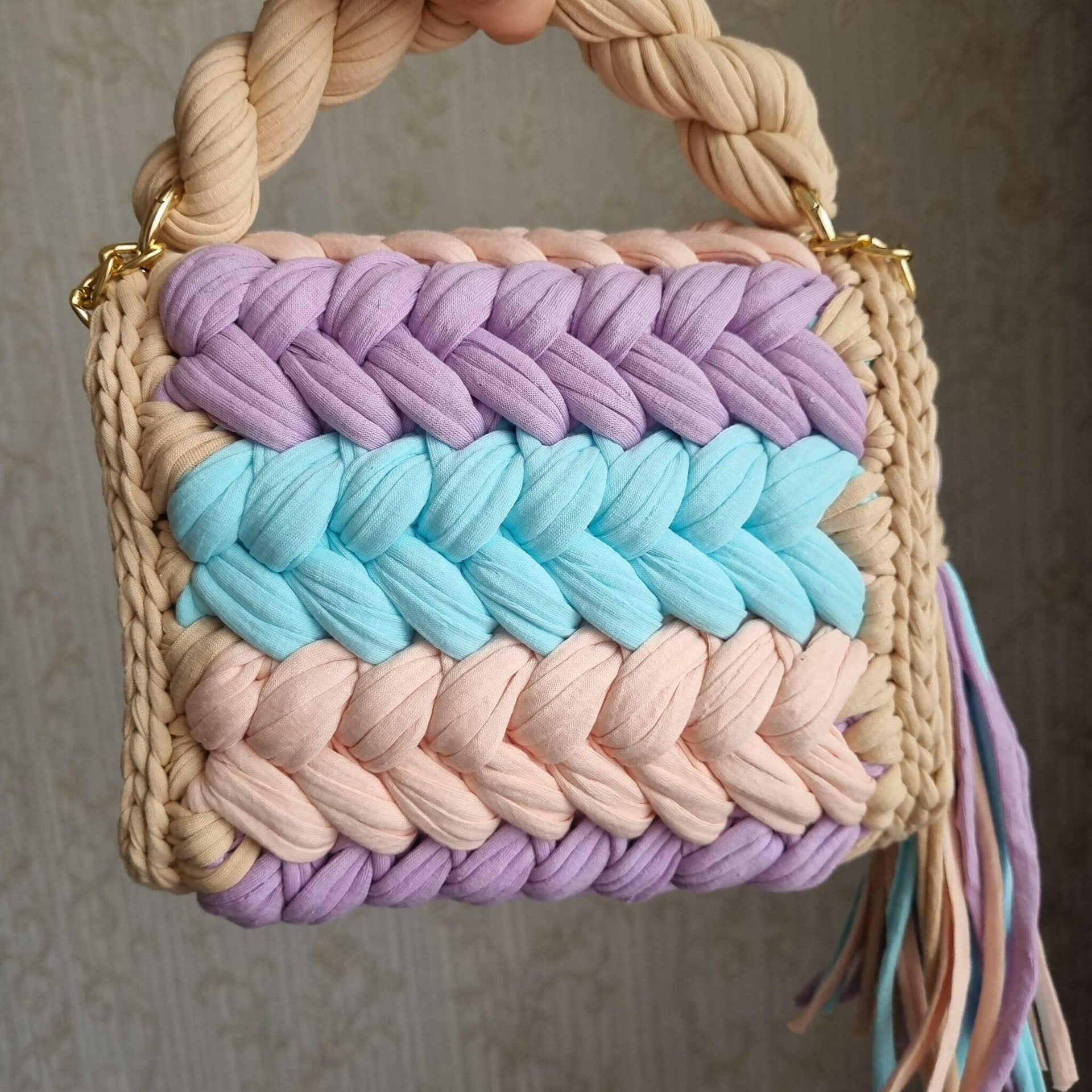 Soft Serenity Handmade Crochet Purse-handbags-Krush Kandy, Women's Online Fashion Boutique Located in Phoenix, Arizona (Scottsdale Area)