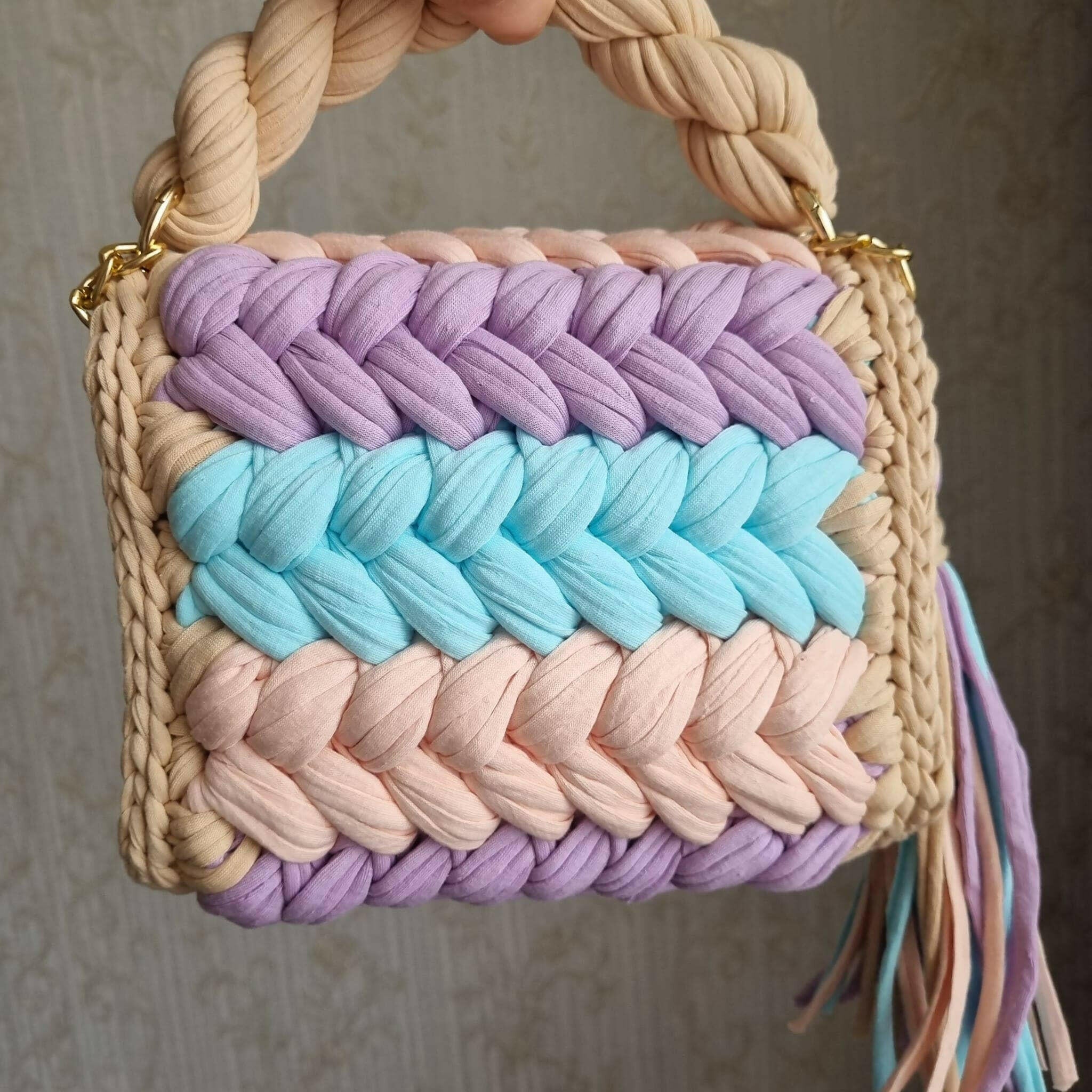 Soft Serenity Handmade Crochet Purse-handbags-Krush Kandy, Women's Online Fashion Boutique Located in Phoenix, Arizona (Scottsdale Area)
