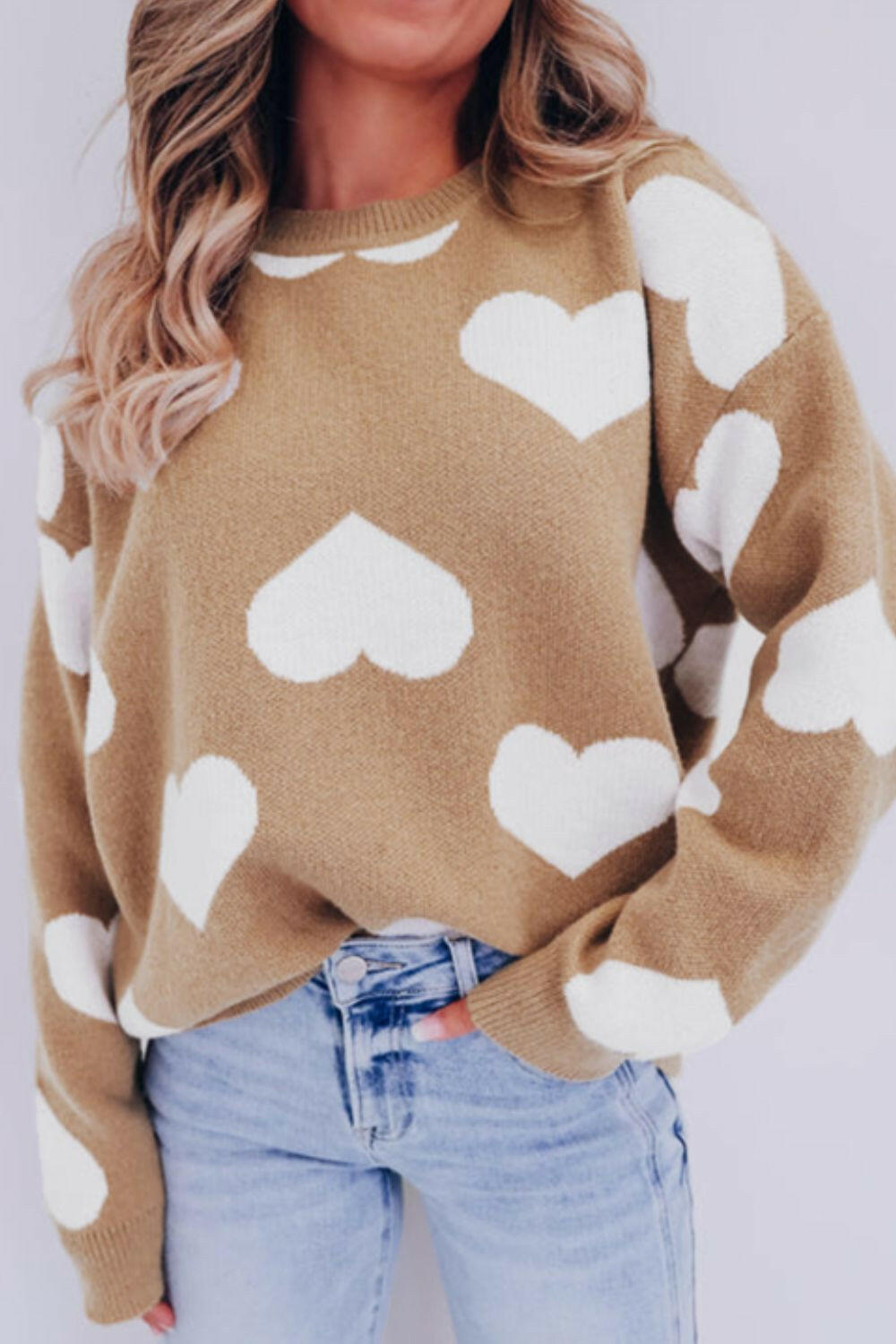 Warmhearted Knit Heart Sweater-Krush Kandy, Women's Online Fashion Boutique Located in Phoenix, Arizona (Scottsdale Area)