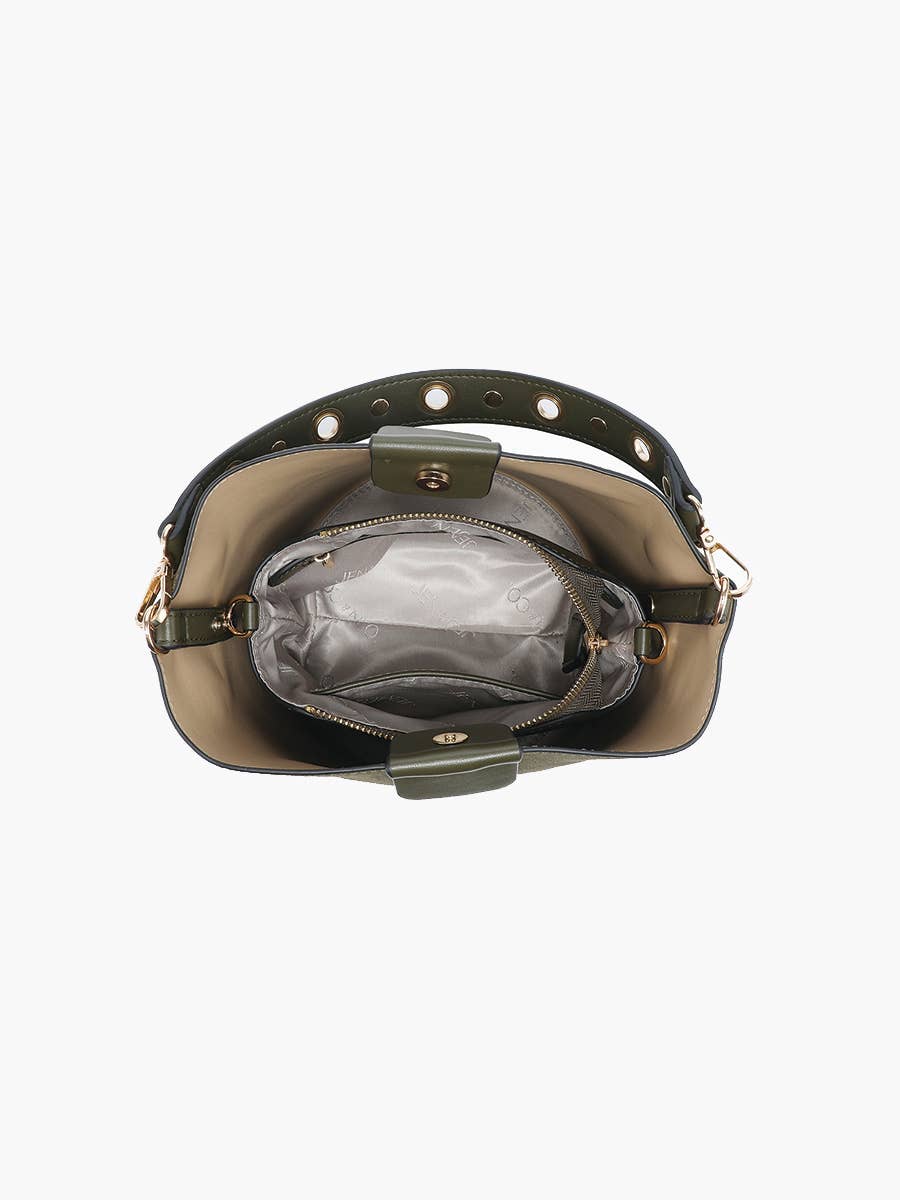 Farrah Suede Bucket Bag w/ Top Handle & Inner Bag-handbag-Krush Kandy, Women's Online Fashion Boutique Located in Phoenix, Arizona (Scottsdale Area)