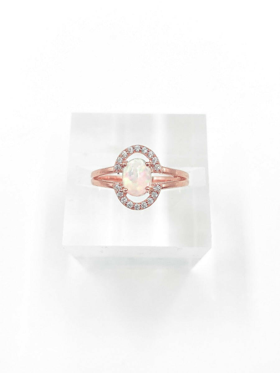 Double Halo Opal Ring-Dainty Rings-Krush Kandy, Women's Online Fashion Boutique Located in Phoenix, Arizona (Scottsdale Area)