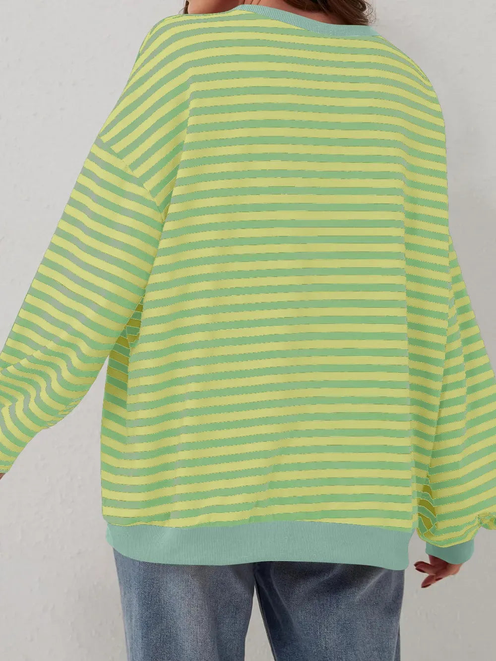 Lovelet Contrast Striped Long Sleeve Sweatshirt-Sweaters-Krush Kandy, Women's Online Fashion Boutique Located in Phoenix, Arizona (Scottsdale Area)