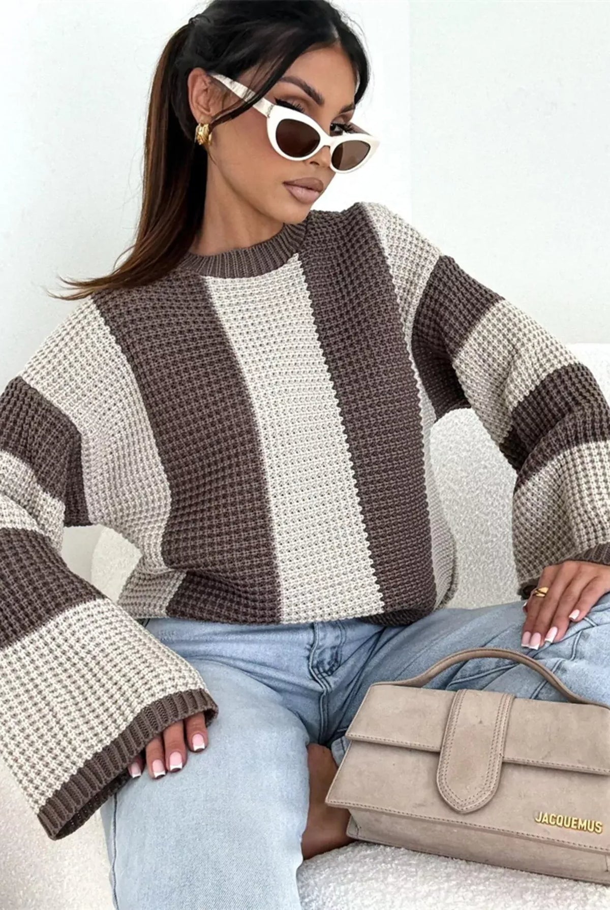 Color Block Long Sleeve Sweater-Sweater-Krush Kandy, Women's Online Fashion Boutique Located in Phoenix, Arizona (Scottsdale Area)