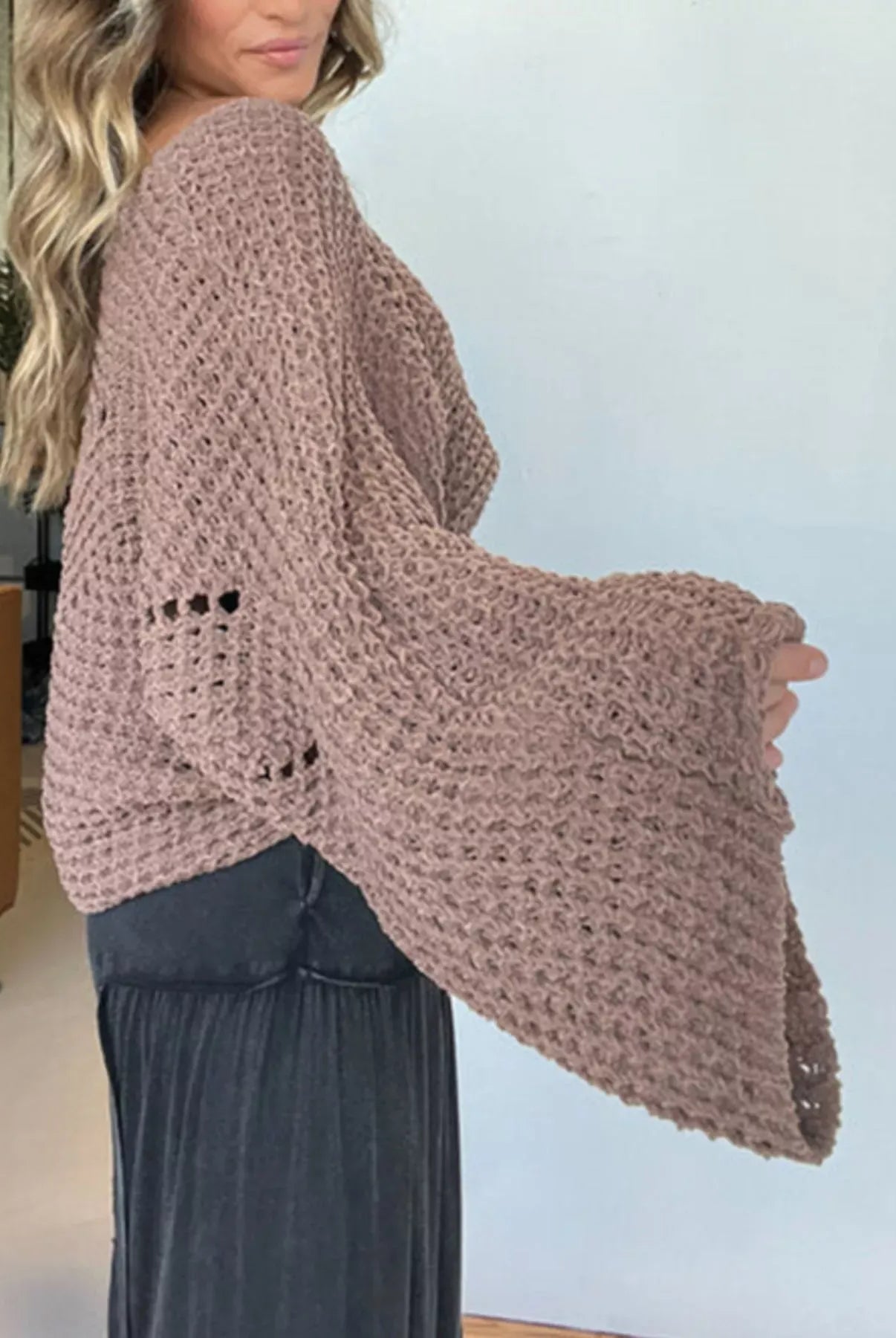 Openwork Batwing Sleeve Sweater-Sweater-Krush Kandy, Women's Online Fashion Boutique Located in Phoenix, Arizona (Scottsdale Area)