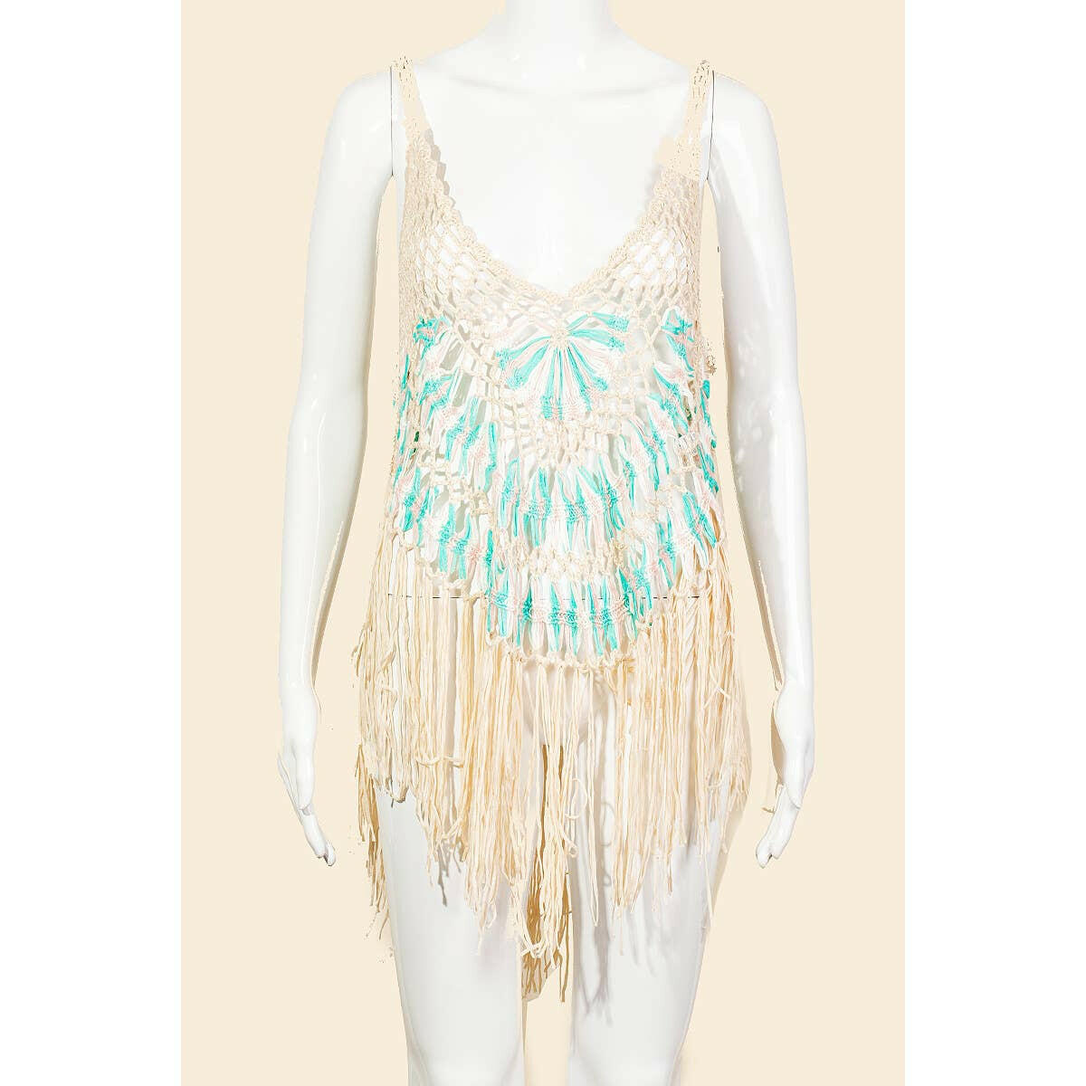 Floral Net Fringe Cover Up-Tops-Krush Kandy, Women's Online Fashion Boutique Located in Phoenix, Arizona (Scottsdale Area)