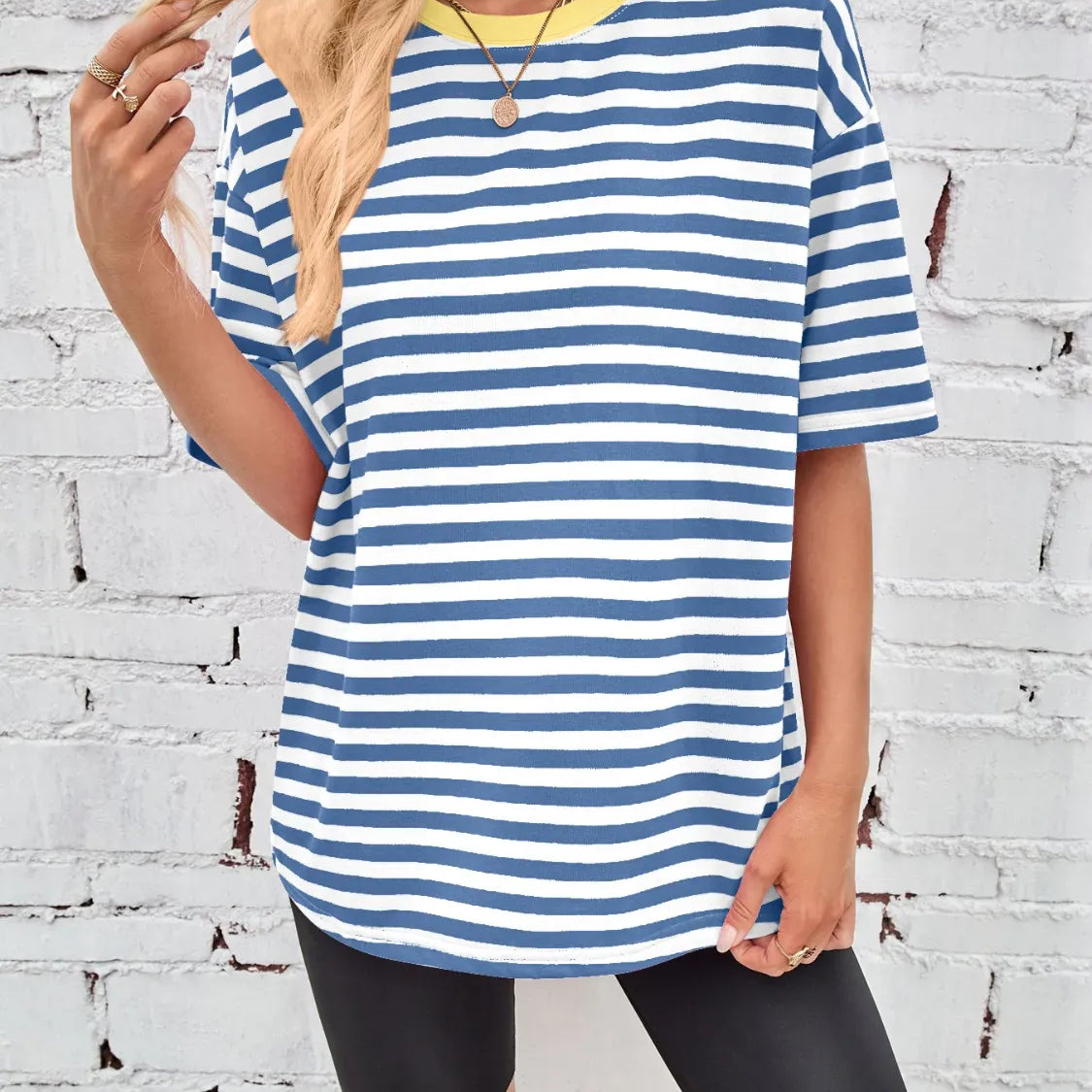 Neon Pop Stripe Oversized Tee-Tops-Krush Kandy, Women's Online Fashion Boutique Located in Phoenix, Arizona (Scottsdale Area)