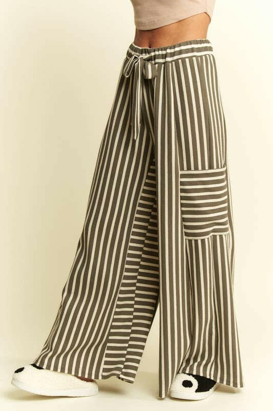 Stripe Wide Leg Pants-PANTS-Krush Kandy, Women's Online Fashion Boutique Located in Phoenix, Arizona (Scottsdale Area)