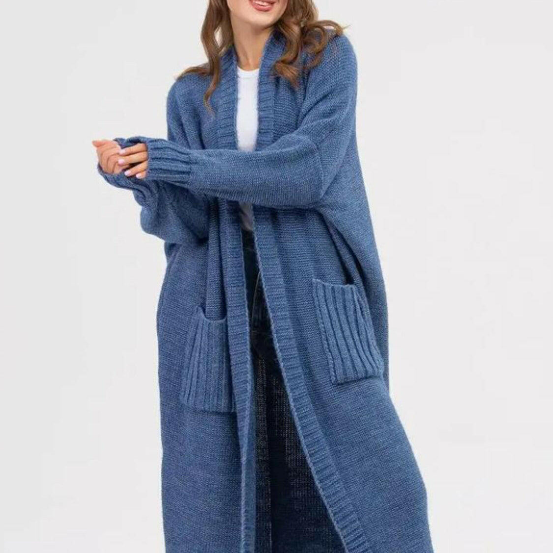 Pocketed Open Front Long Sleeve Longline Cardigan-Krush Kandy, Women's Online Fashion Boutique Located in Phoenix, Arizona (Scottsdale Area)