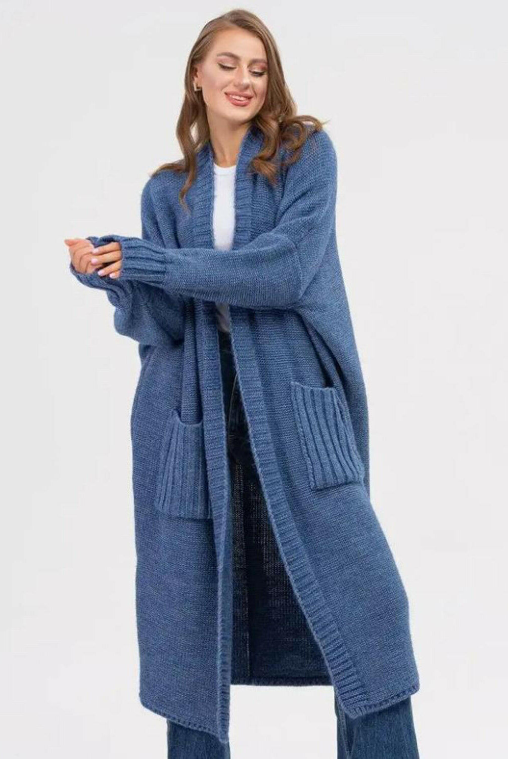 Pocketed Open Front Long Sleeve Longline Cardigan-Krush Kandy, Women's Online Fashion Boutique Located in Phoenix, Arizona (Scottsdale Area)
