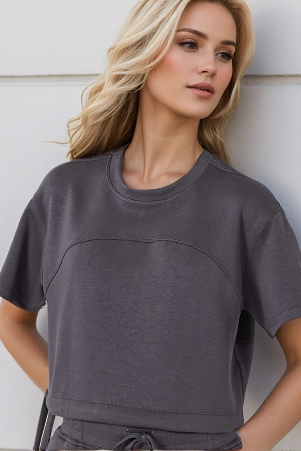 Cinch Me Up Drawstring Crop Tee-Tops-Krush Kandy, Women's Online Fashion Boutique Located in Phoenix, Arizona (Scottsdale Area)