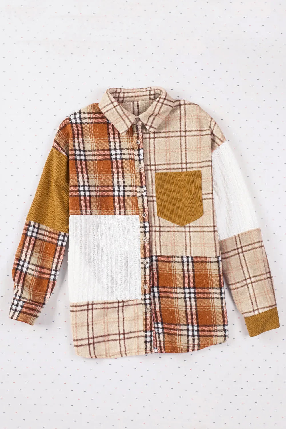 Patchwork Plaid Button Down-Tops-Krush Kandy, Women's Online Fashion Boutique Located in Phoenix, Arizona (Scottsdale Area)