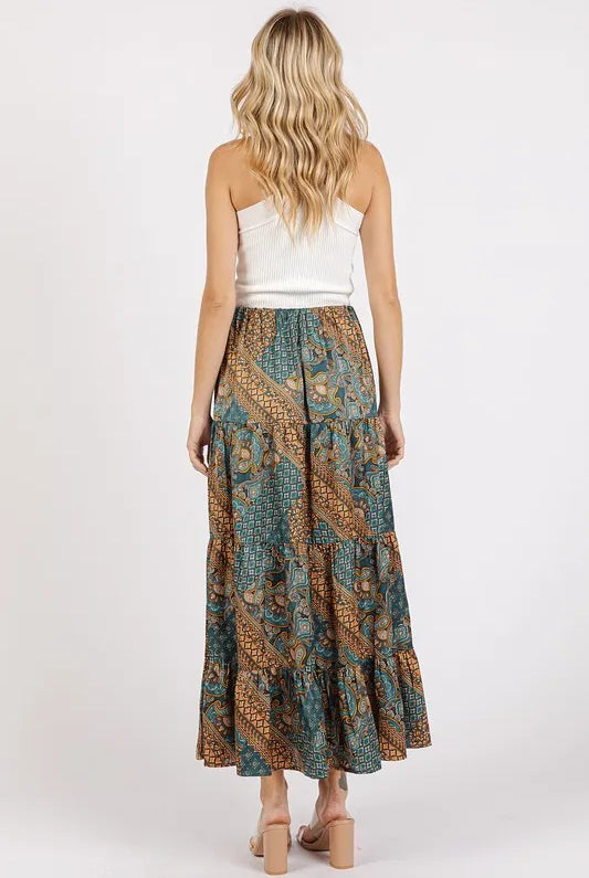 Mittoshop Paisley Patchwork Print Satin Maxi Skirt-Skirts-Krush Kandy, Women's Online Fashion Boutique Located in Phoenix, Arizona (Scottsdale Area)