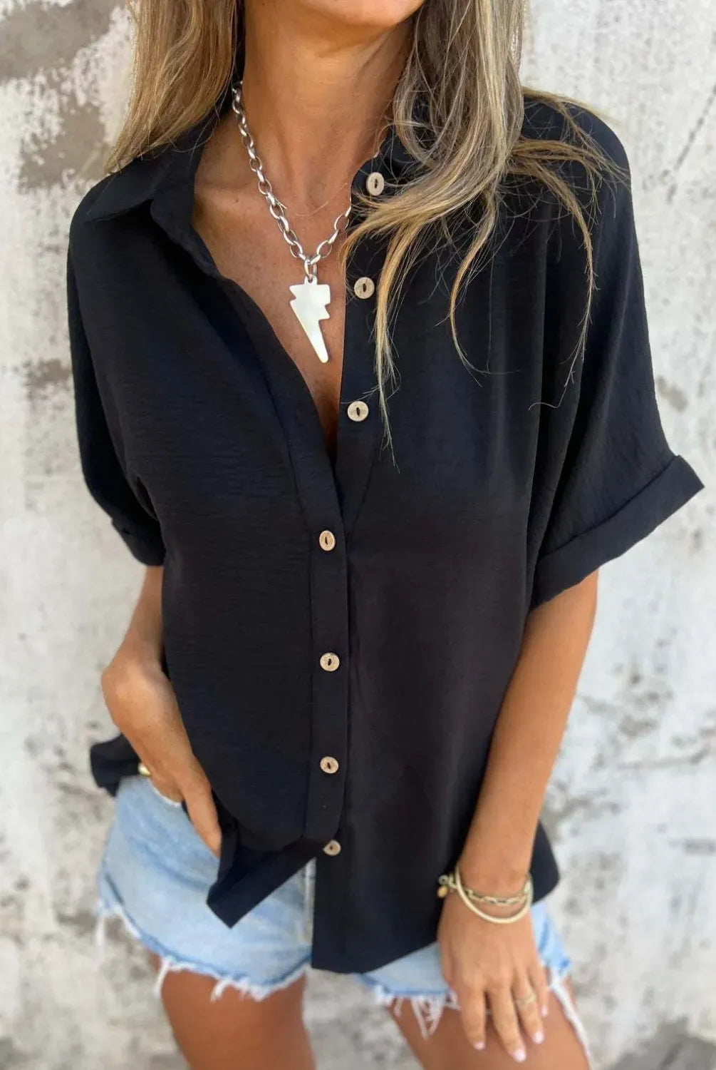 The Everyday Pop Button-Down Shirt-Krush Kandy, Women's Online Fashion Boutique Located in Phoenix, Arizona (Scottsdale Area)