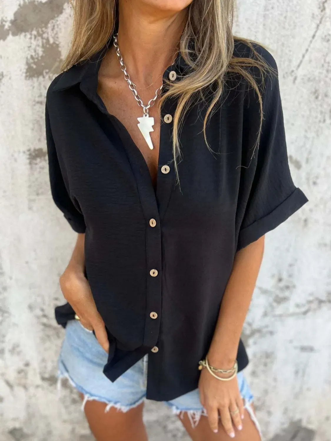The Everyday Pop Button-Down Shirt-Krush Kandy, Women's Online Fashion Boutique Located in Phoenix, Arizona (Scottsdale Area)