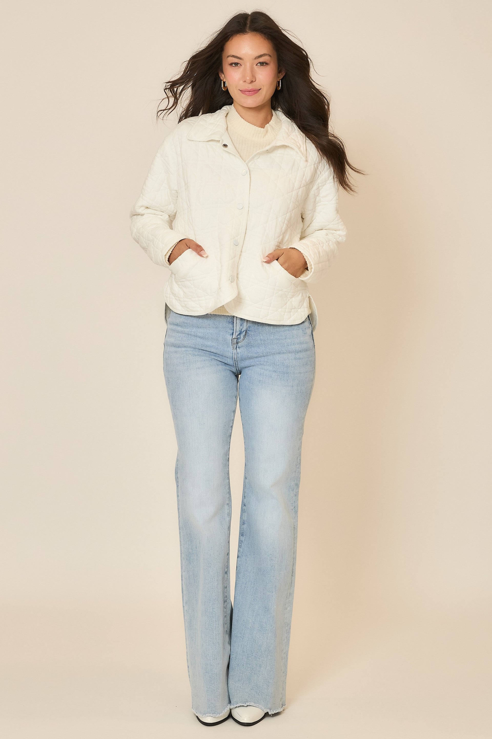 Quilted Collar Jacket-Coats-Krush Kandy, Women's Online Fashion Boutique Located in Phoenix, Arizona (Scottsdale Area)