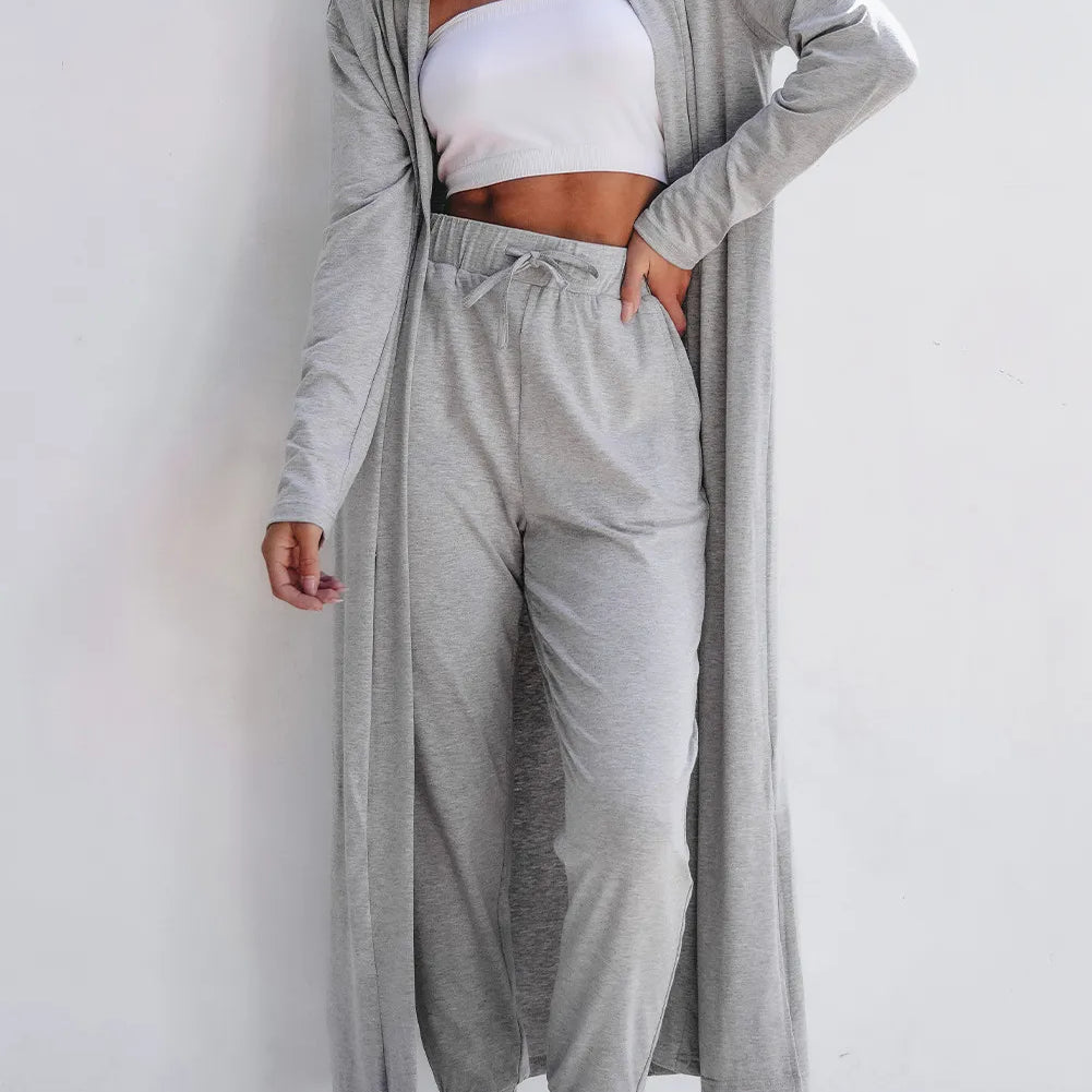 Open Front Long Sleeve Cardigan and Pants Lounge Set-Krush Kandy, Women's Online Fashion Boutique Located in Phoenix, Arizona (Scottsdale Area)