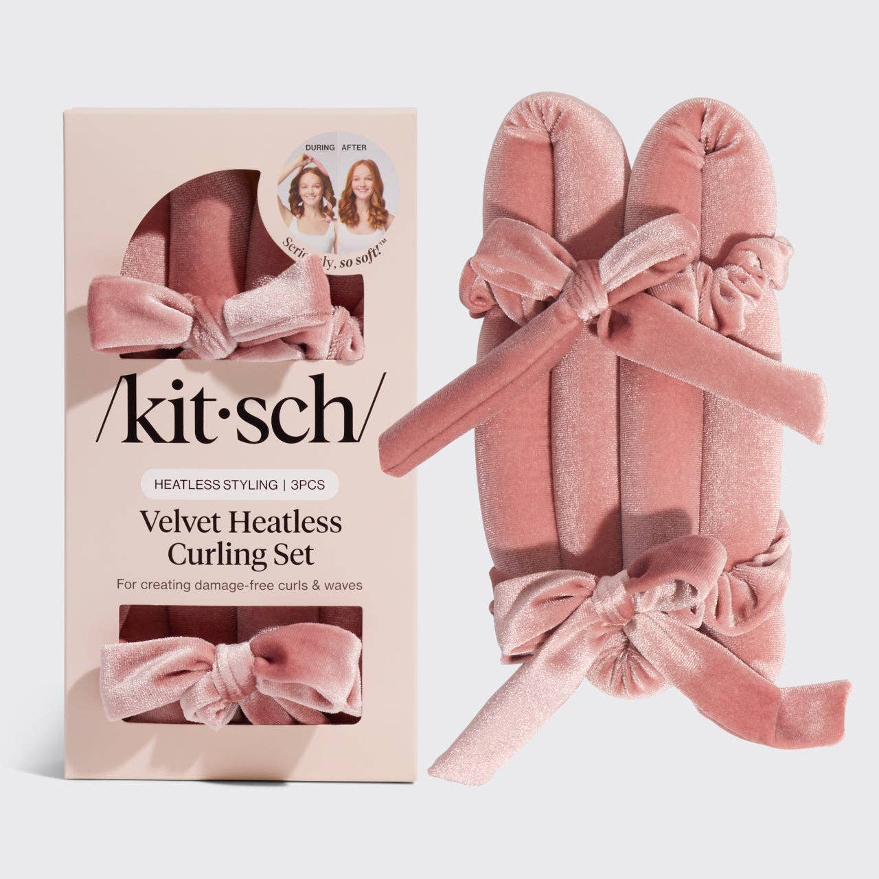 Terracotta Velvet Heatless Curling Set-Hair Accessories-Krush Kandy, Women's Online Fashion Boutique Located in Phoenix, Arizona (Scottsdale Area)