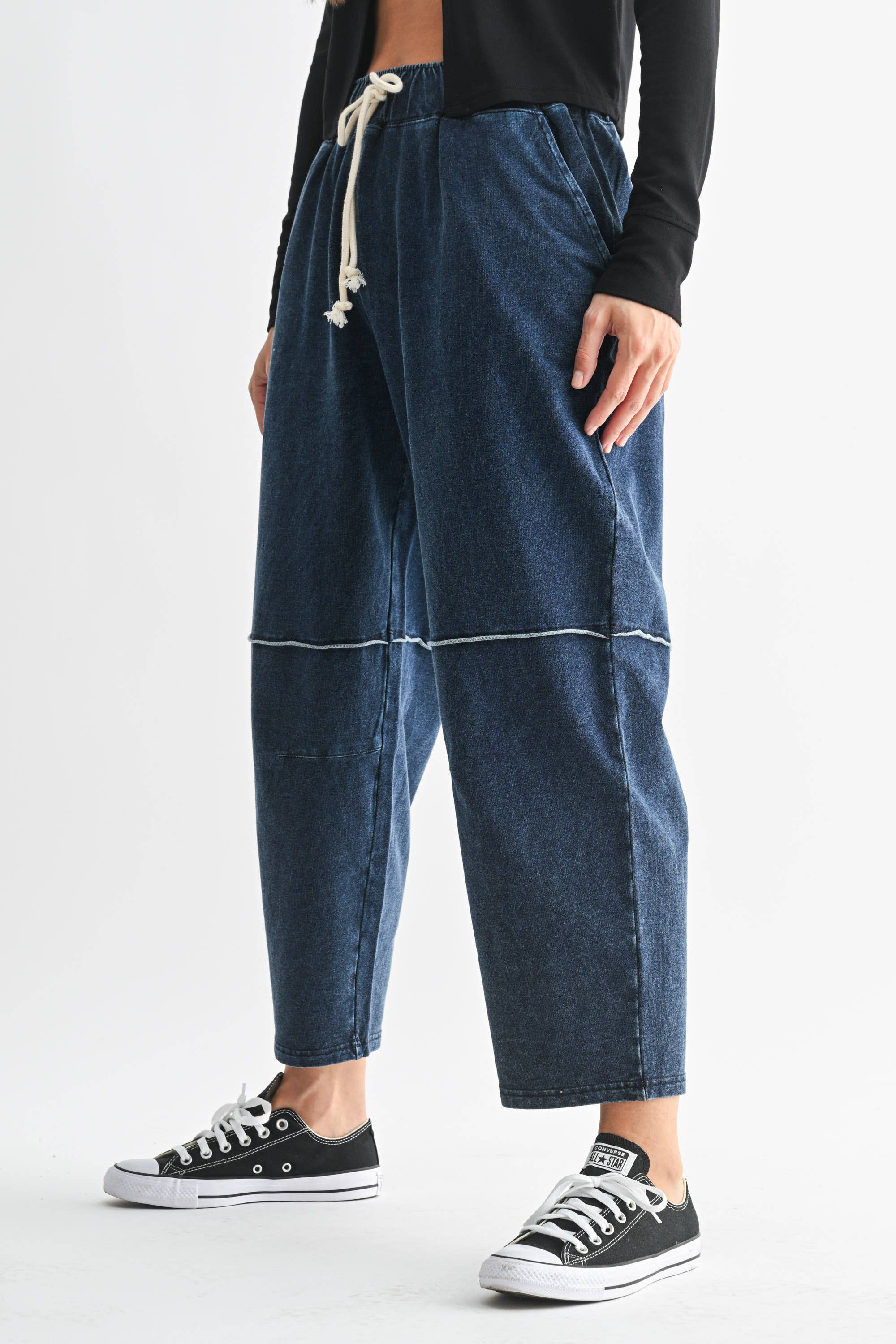 Cotton Blend Mineral Wash Cropped Straight Leg Pants-Bottoms-Krush Kandy, Women's Online Fashion Boutique Located in Phoenix, Arizona (Scottsdale Area)