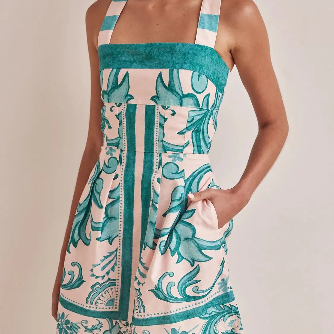 Printed Square Neck Midi Dress-Dresses-Krush Kandy, Women's Online Fashion Boutique Located in Phoenix, Arizona (Scottsdale Area)