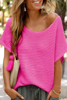 Cotton Candy Breeze Loose Knit Dolman Top-Tops-Krush Kandy, Women's Online Fashion Boutique Located in Phoenix, Arizona (Scottsdale Area)