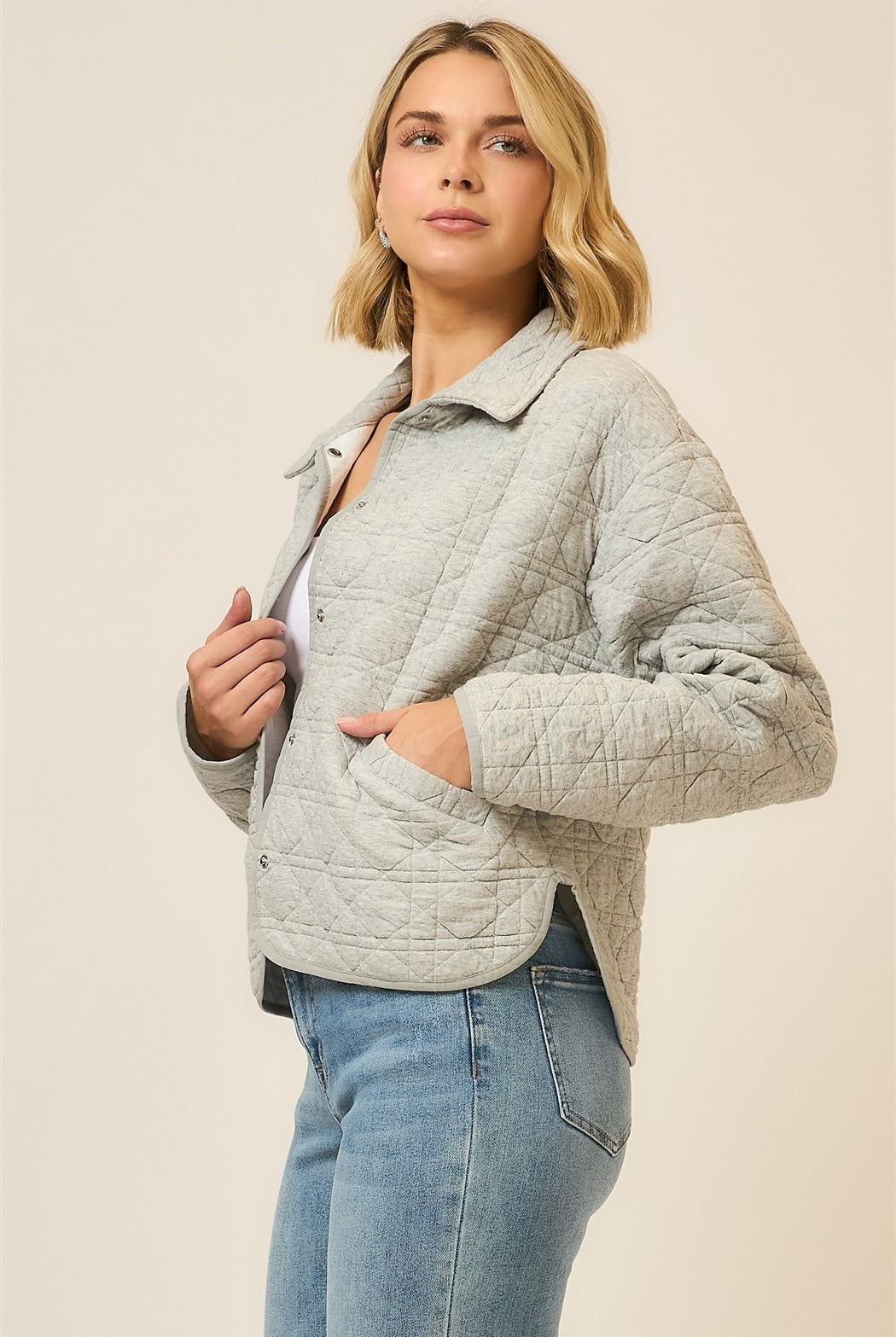 Quilted Collar Jacket-Coats-Krush Kandy, Women's Online Fashion Boutique Located in Phoenix, Arizona (Scottsdale Area)