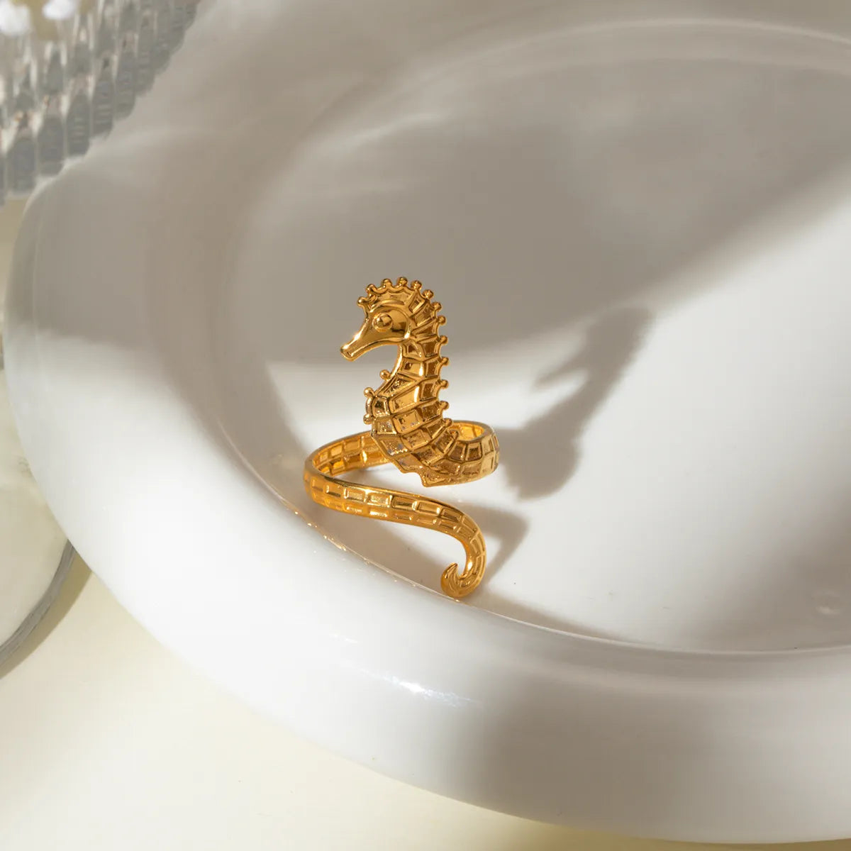18K Gold-Plated Seahorse Wrap Adjustable Ring-Rings-Krush Kandy, Women's Online Fashion Boutique Located in Phoenix, Arizona (Scottsdale Area)