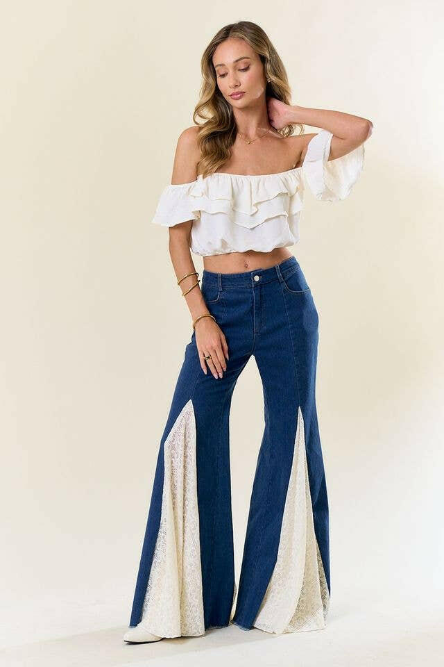 Laced Up and Laid Back Bell Bottoms-Denim-Krush Kandy, Women's Online Fashion Boutique Located in Phoenix, Arizona (Scottsdale Area)